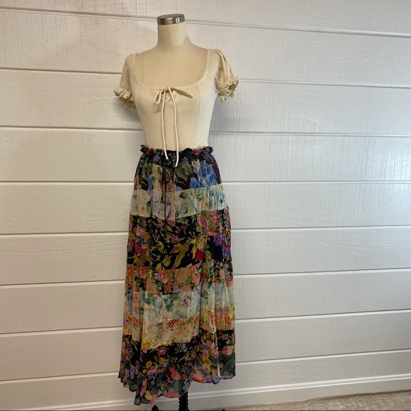 Vintage Dresses & Skirts - Vintage Avant Guarde Boho MIDI skirt